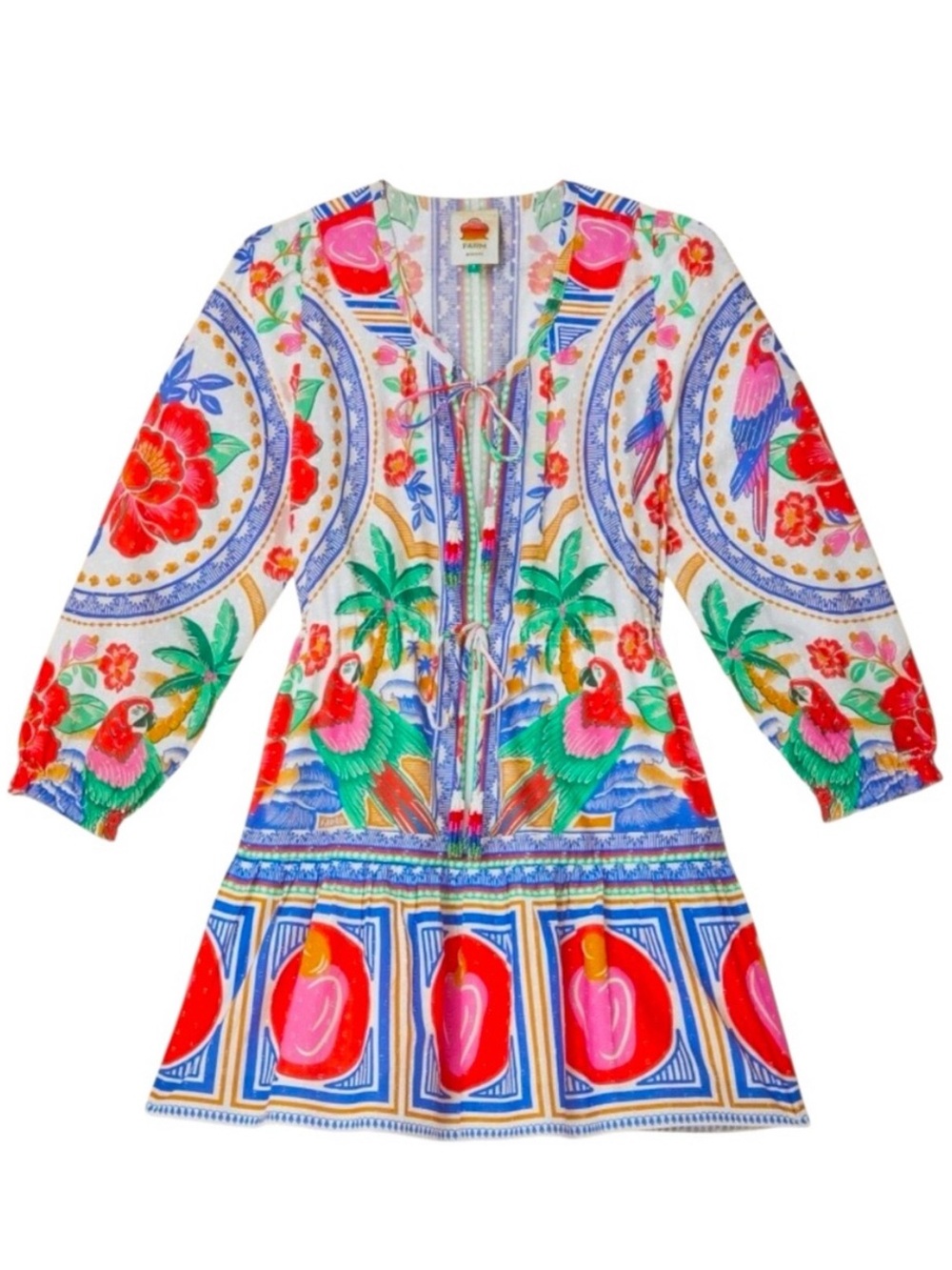 Farm Rio Multicolor Dress Parrot-Print - Picture 6 of 10